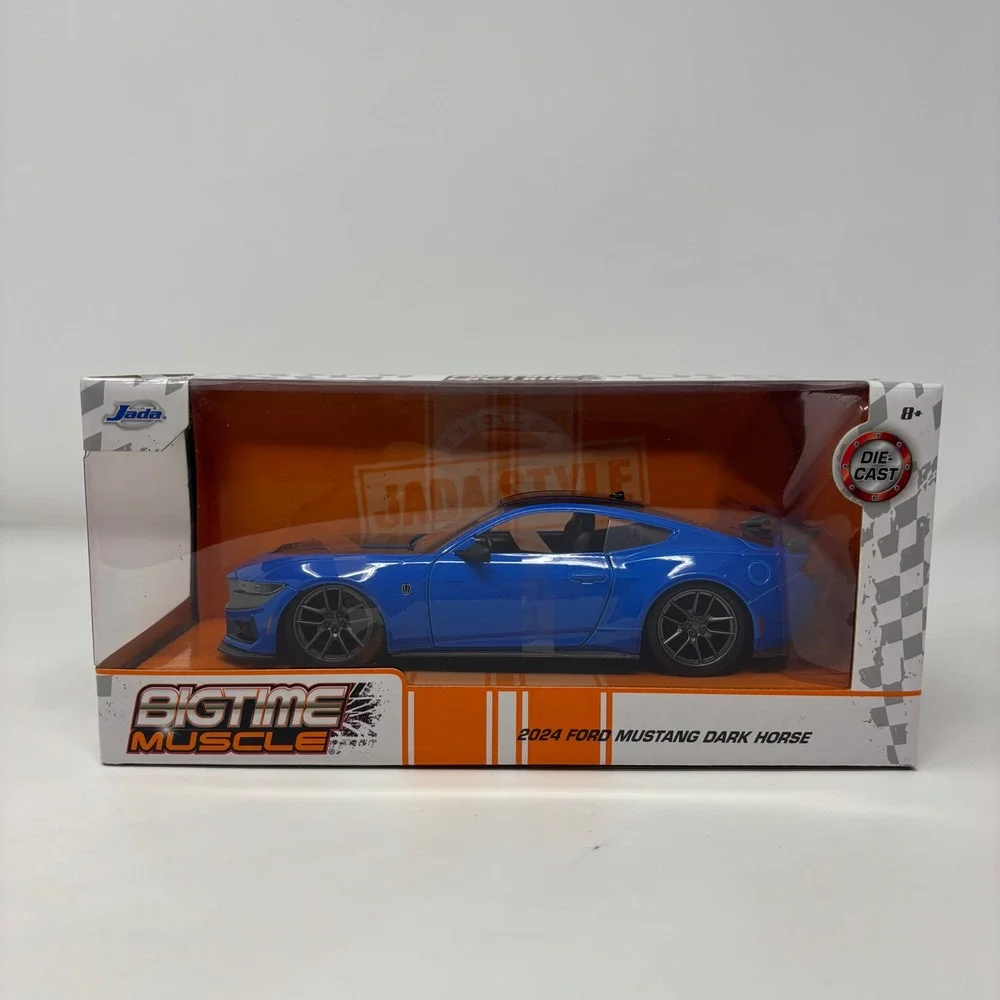 2024 Ford Mustang Dark Horse Jada Bigtime Muscle Blue 1:24 Diecast Car New